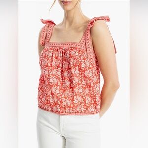 NEW…Max Studio Tie Strap Floral Top